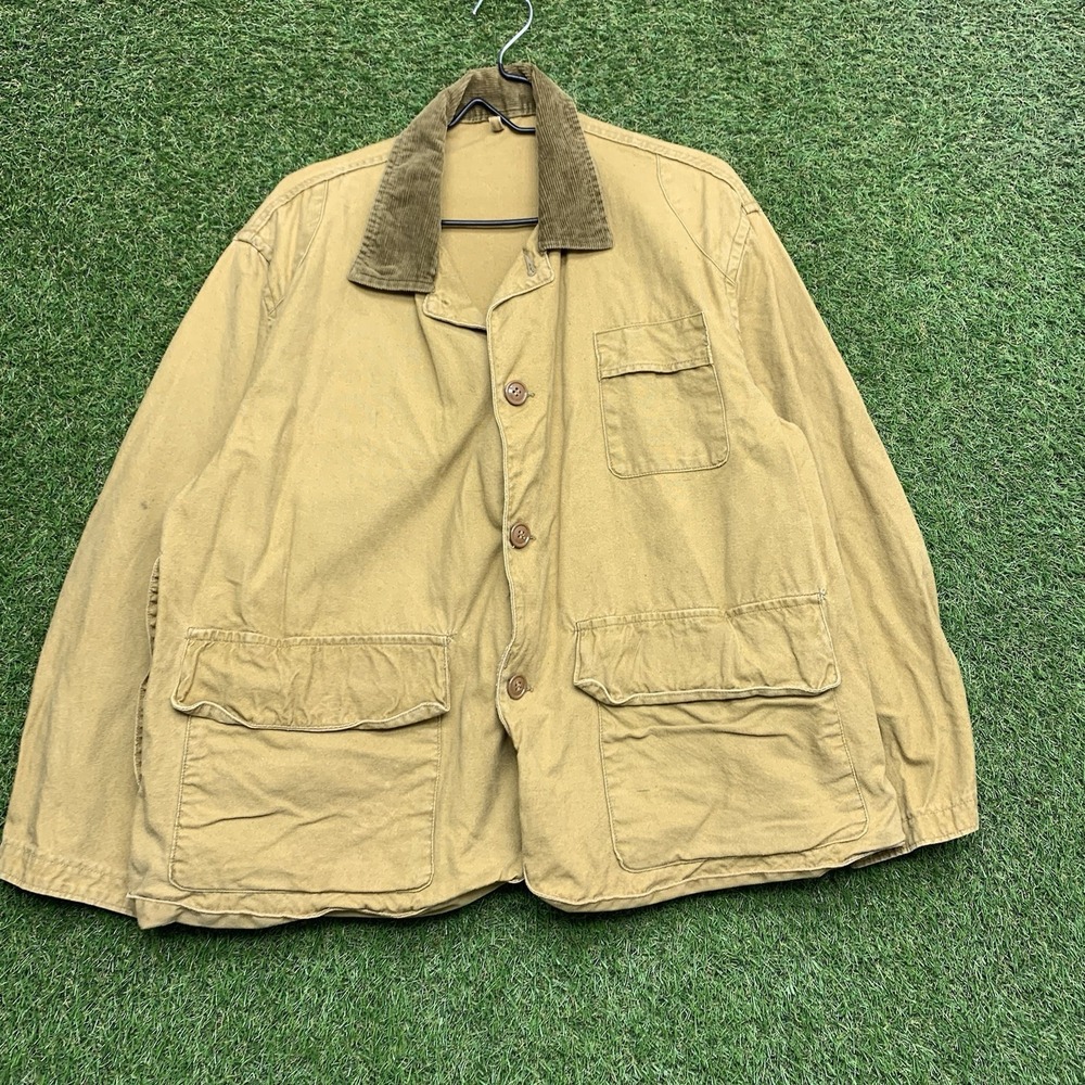 Vintage AMERICAN FIELD Hunting Jacket Mens Large Brown Hettrick mfg. 1950s Zip